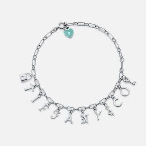 Tiffany and Co RTT Love Notes Charm Bracelet Sterling silver Enamel